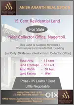 15 Cent Land For Sale near Collector Office