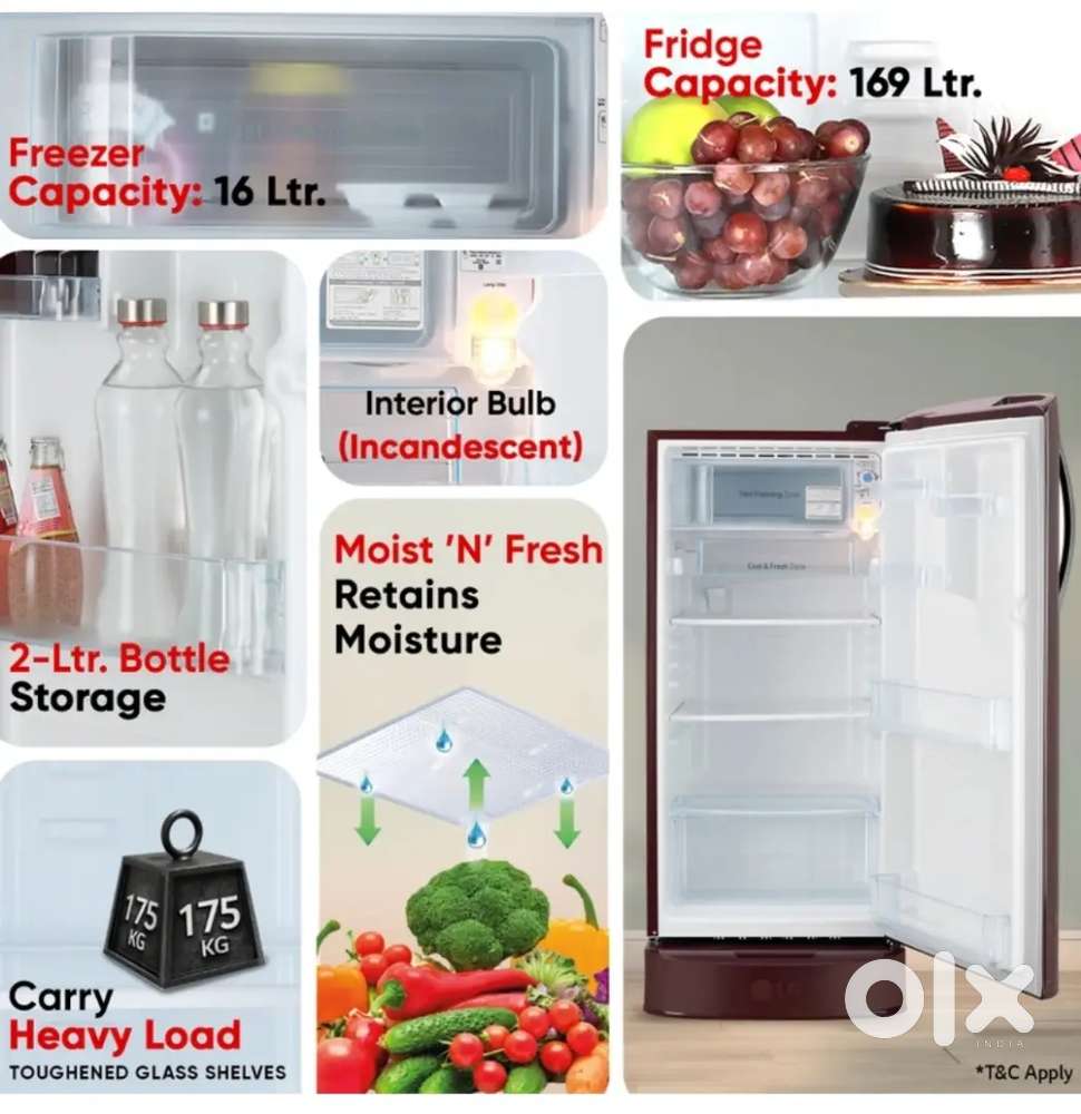 LG 185L Direct cool 5 star refrigerator (NEW)