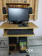 Desk top with new hard disc and power supply box.