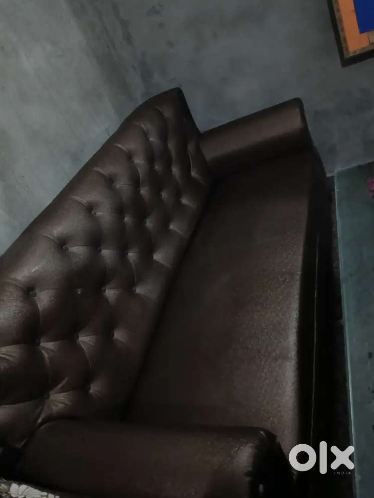 Sofa set with glass table