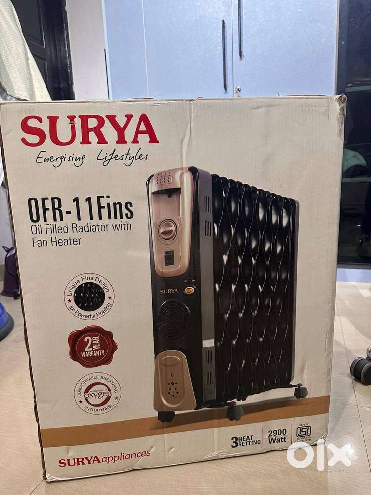 11 fins room oil heater by Surya - 3 heating settings