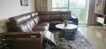 6 Seater branded leather sofa with 2 recliners inbuilt