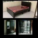 New 4/6 wood double cot+mattresss just 7444 free deliveryj