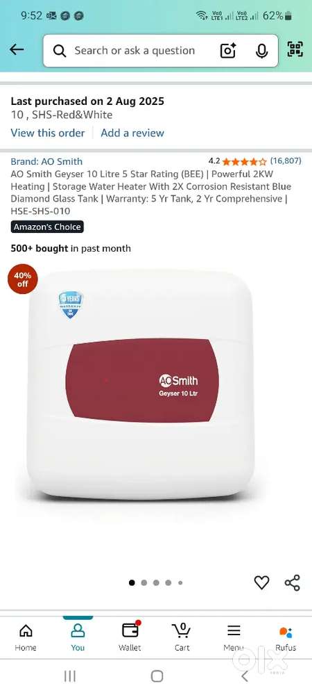 Brand new Aosmith Geyser for sale