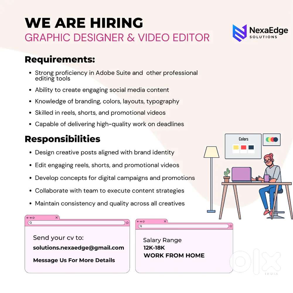 We are hiring Graphics Designer and Video Editor
