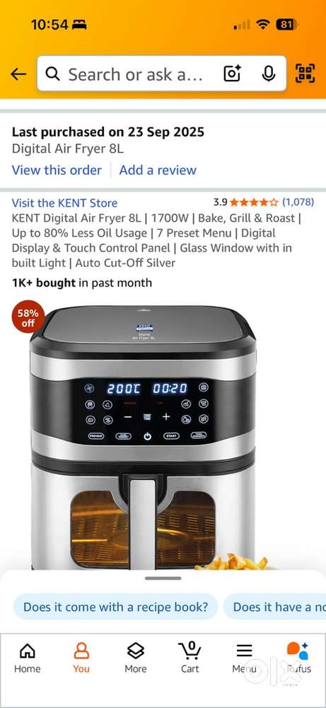 Kent Digital Air Fryer