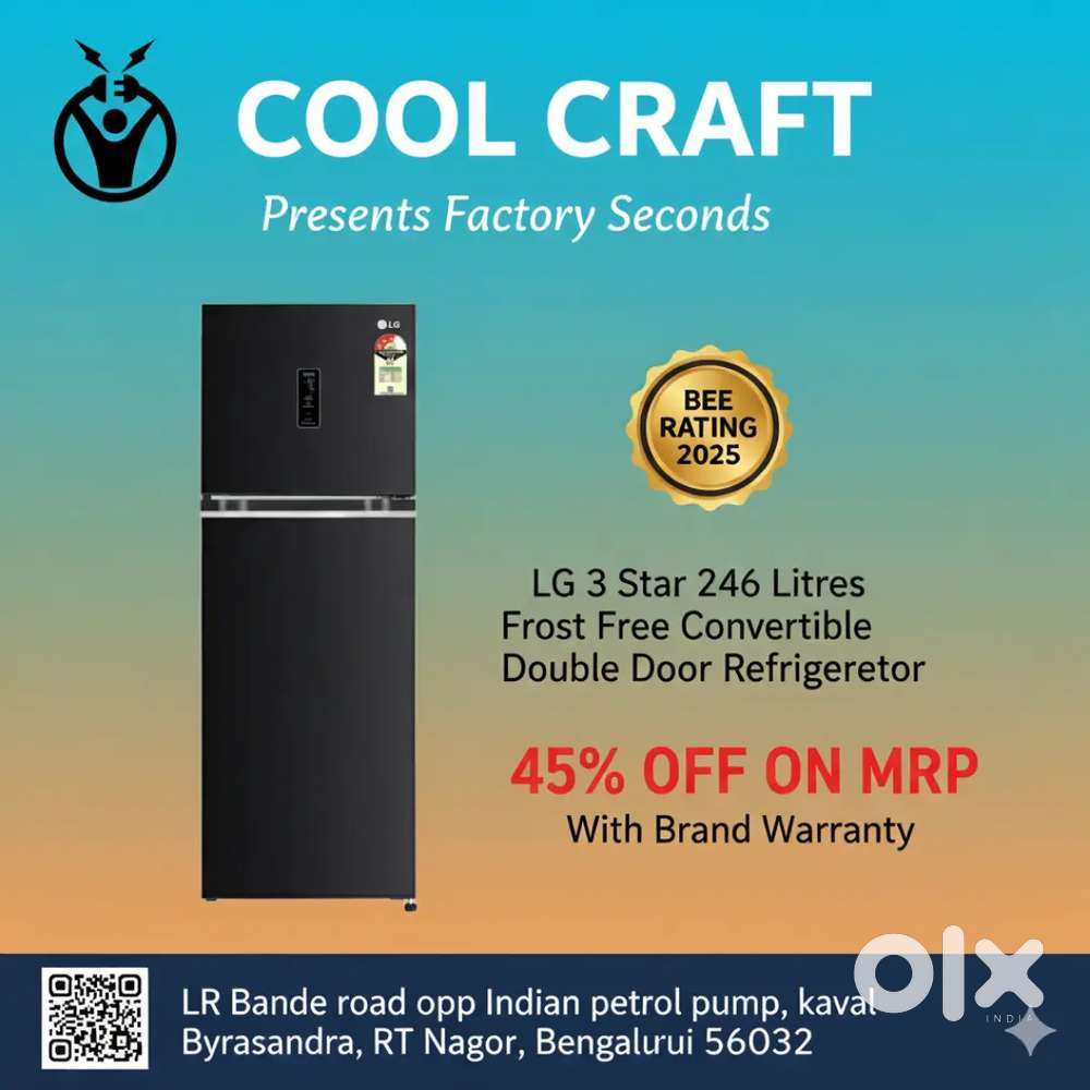 LG 3 Star 247 Litres Brand New Box piece Factory Seconds Fridge