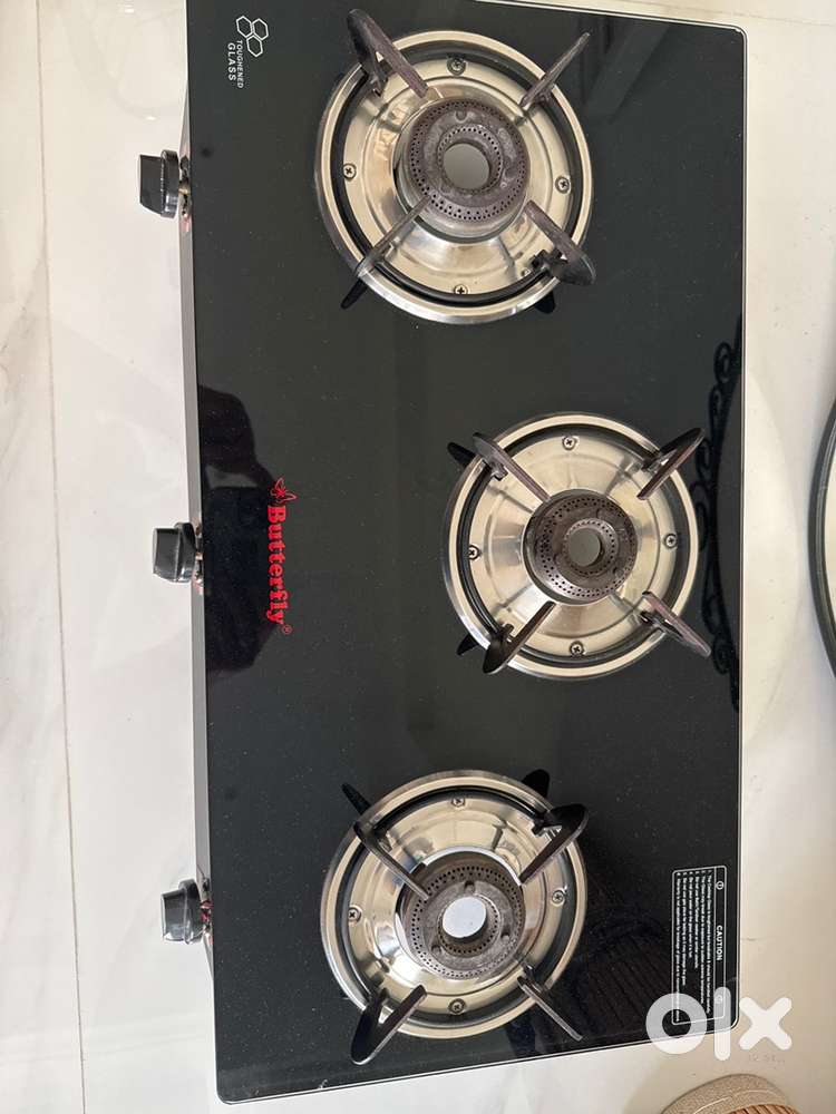 Gas stove Butterfly toughrned glass 3burner