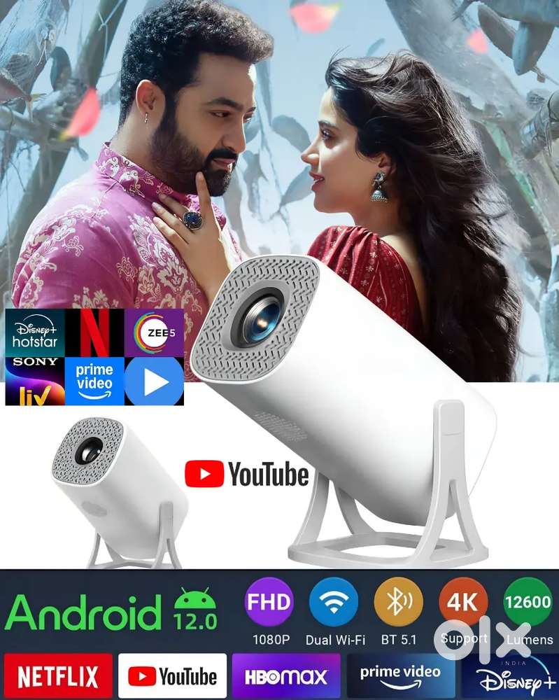 Free Home Delivery - Full HD 4k Quality Smart Projector Android Wifi
