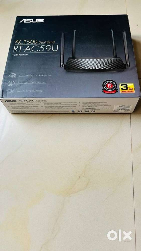Unused -ASUS RT-AC59U Wireless Router 2.4 GHz, 5 GHz 1500 Mbps Wifi