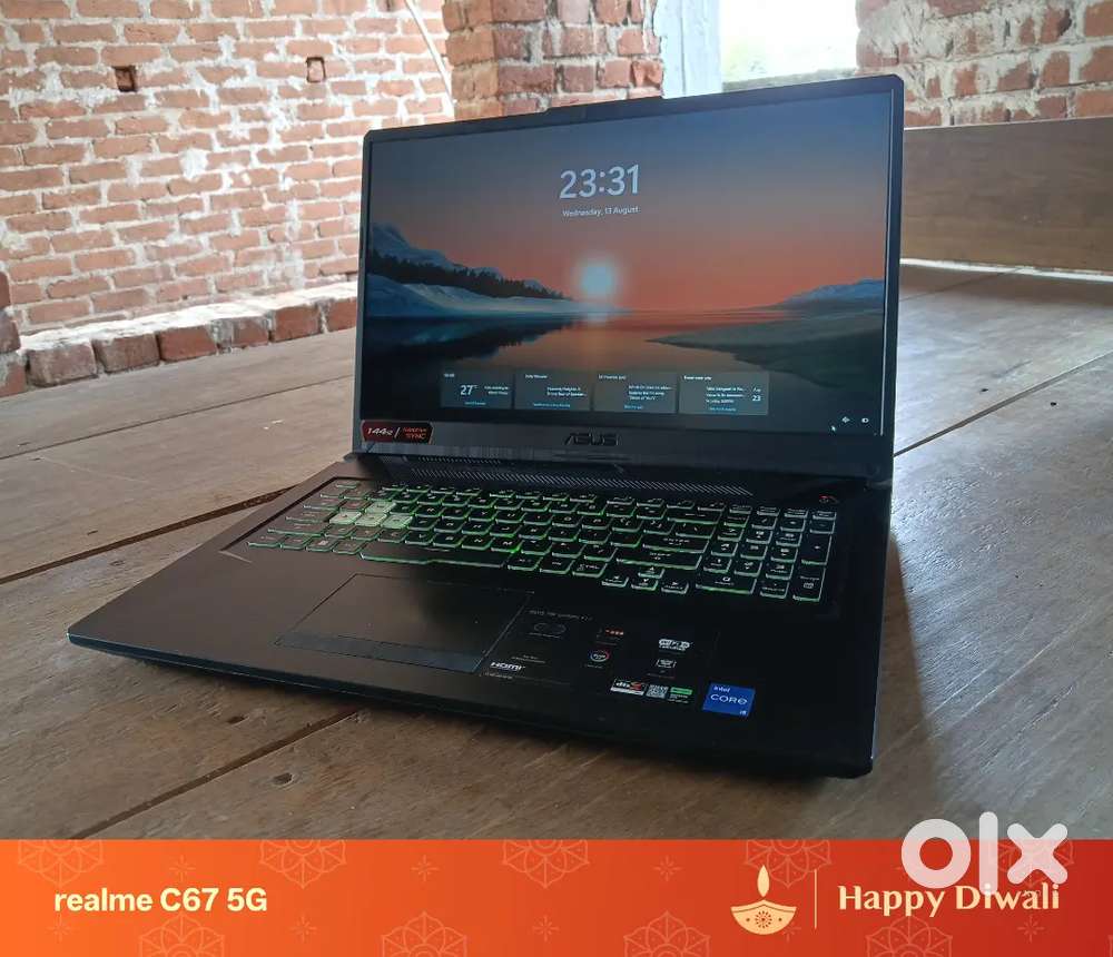 Asus TUF GAMING F17 Intel i5 12gen 8GB ram nvidia 4GB graphics card