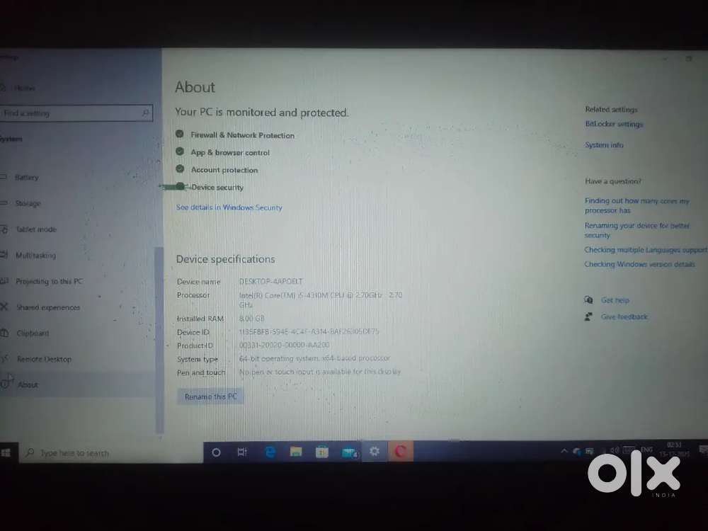 No any problem Good condition laptop with bag with 2usb 1 adaptor and