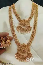 Premium Bridal Gold Plated Necklace Set | Temple Jewellery Designy