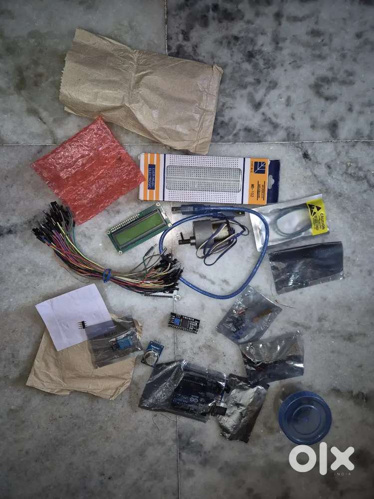 Arduino Uno with Sensors, Motor, and Modules