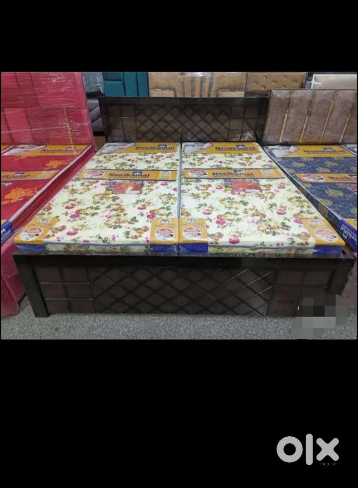 Double bed wooden with box 6/6