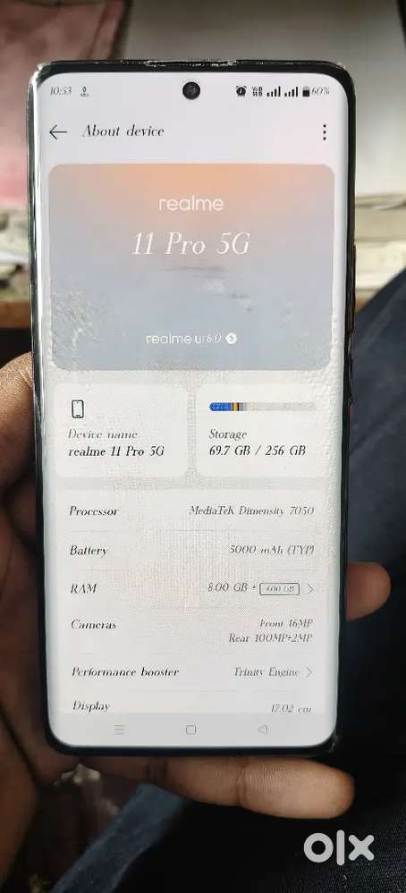 Realme 11 Pro 5G ram 8gb internal 256