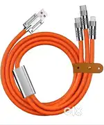 Silicon 3in1 Fast Charging Cable, Lighted Tip for Mobile, Tablet, etc.