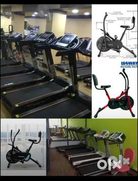 All gym equipment exercise cycle and treadmill