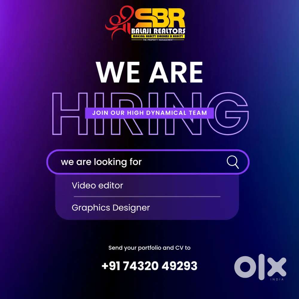 Need a part time or full time graphics designer and video editor