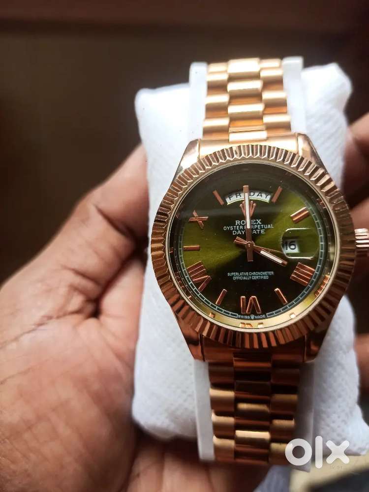 Rose Gold day date watch