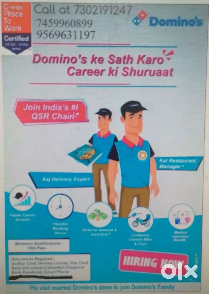 Hiring for delivery rider,make line,counter staff