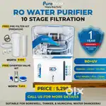 New 10 Stages RO Water Purifier Alkaline Zinc Copper Filter , 12L Tank