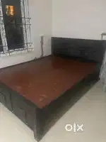 Queen size Hard wood Cot with storage for Sale