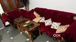L shape long sofa set with almirah