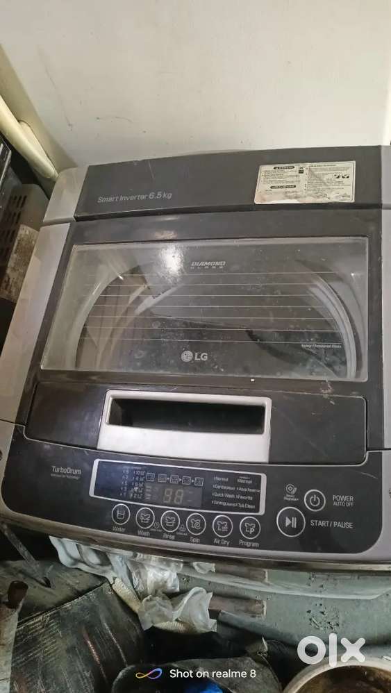Lg diamond glass turbo drum 6.5kg inverter technology washing machine.