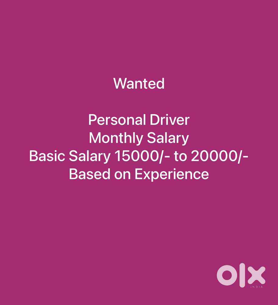 Wanted Personal Car Driver
