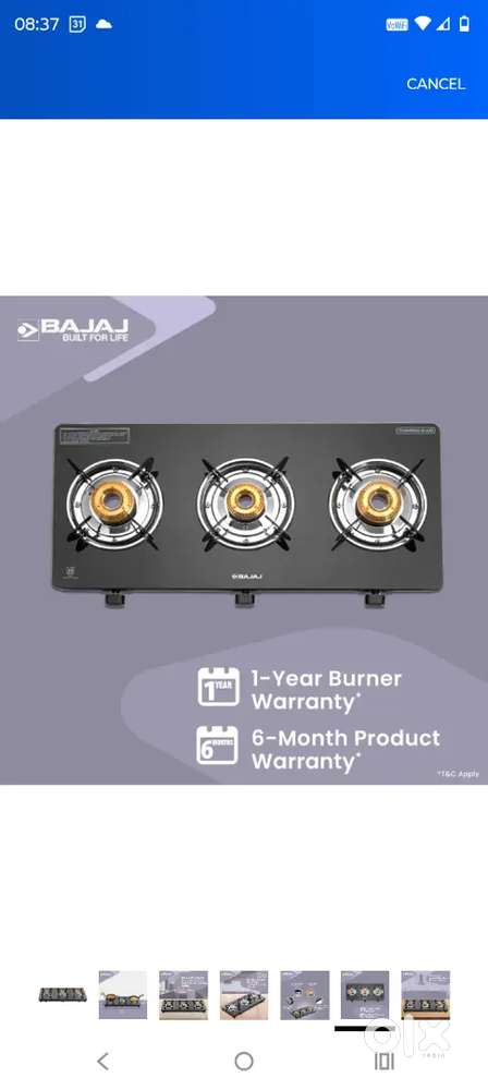 Three burner gas oven for sale