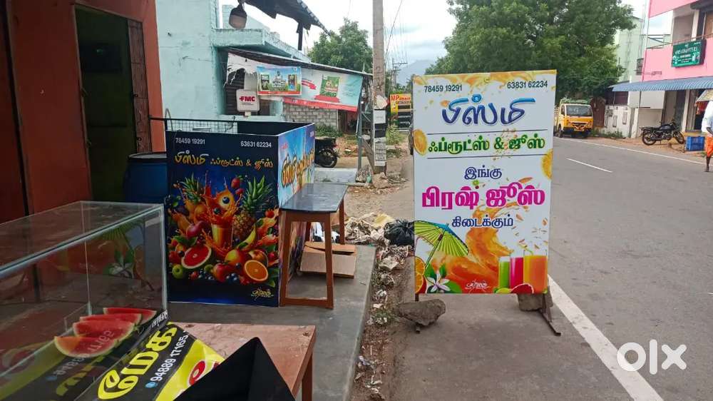 Shop for rent with fruit rack and all setup