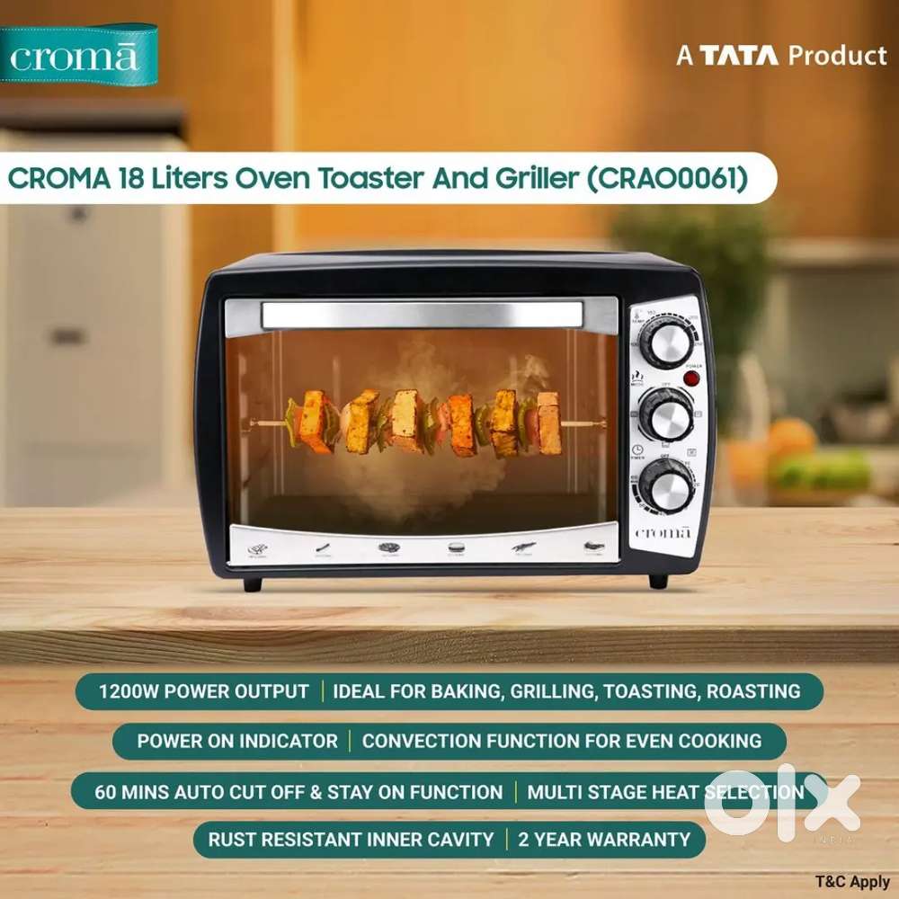 Croma 18L Oven Toaster Grill with Motorized Rotisserie