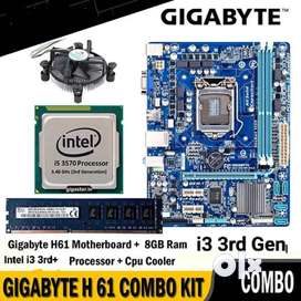 Intel Core i3 3rd +8gb Ram+Gigabyte H61 Combo