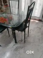 Glass Dining table with 4 chairs