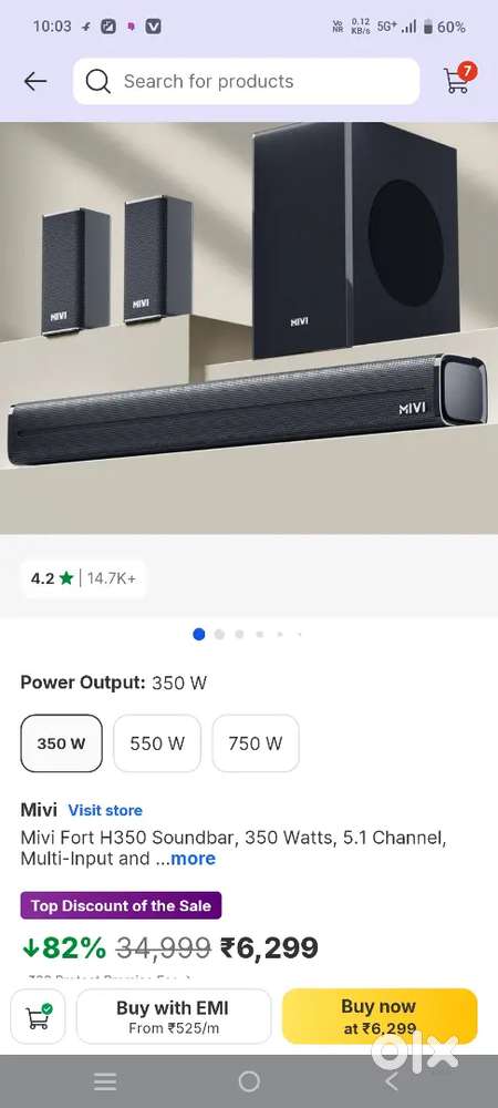 Mivi home theatre 350 Watt only 5 dey use many problems