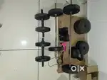 Adjustable dumbbell set with barbel set