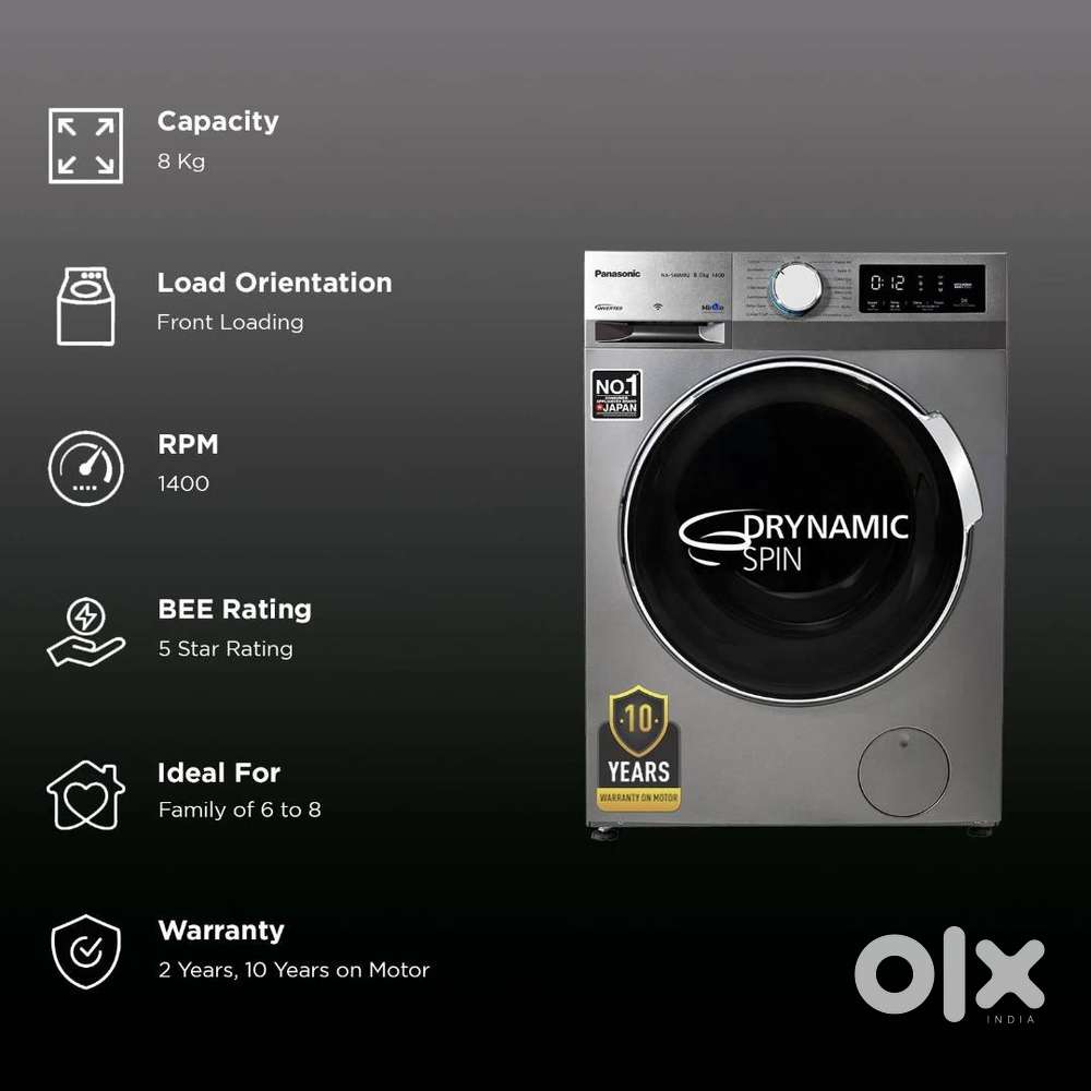 Panasonic 8 kg 5 Star Used Front Load Washing Machine