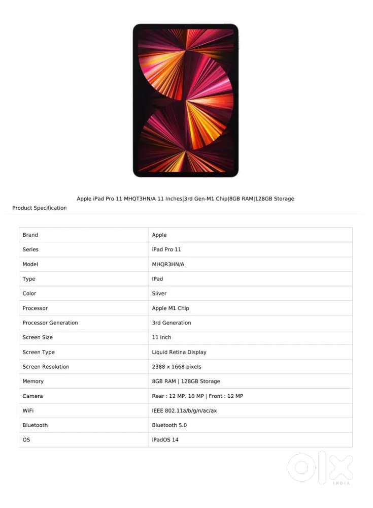 Ipad pro 11 128gb wifi