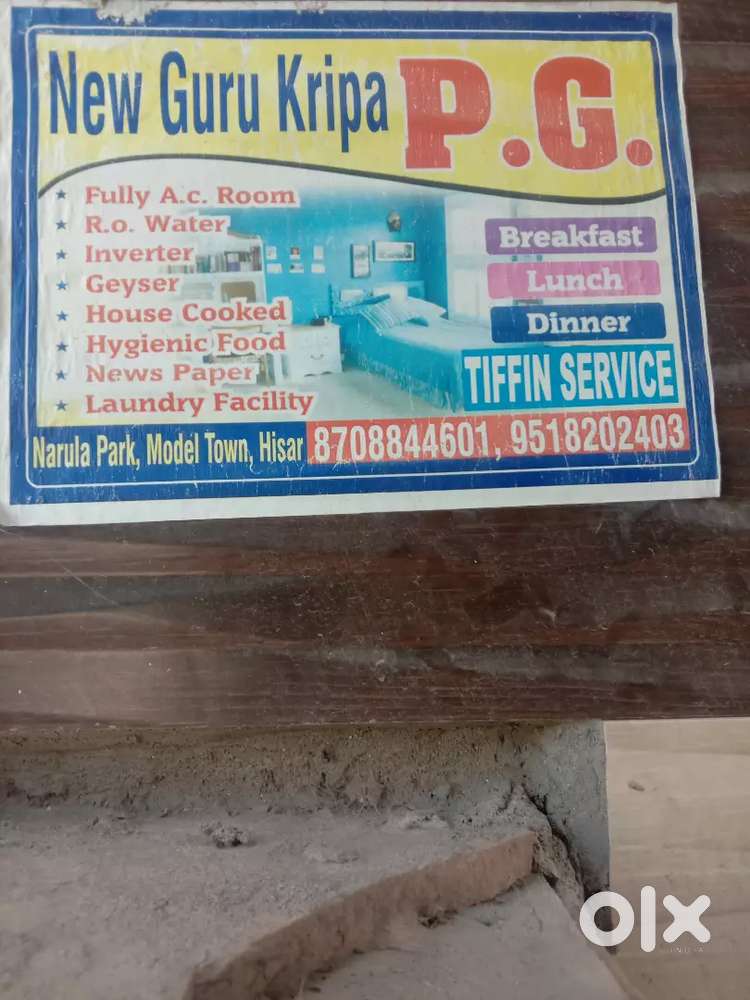 Selling pg 3 time meals and tea rent 6k sharing beds