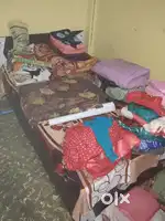 Single bed palang peti wooden 2person sleep in bed