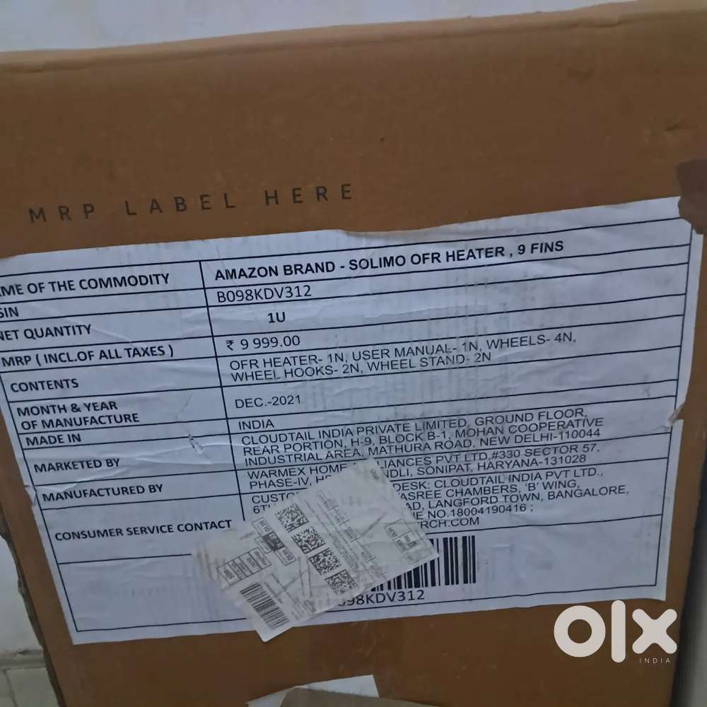 Amazon brand SOLIMO OFR 9 FIN Oil heater,brand new box packed.