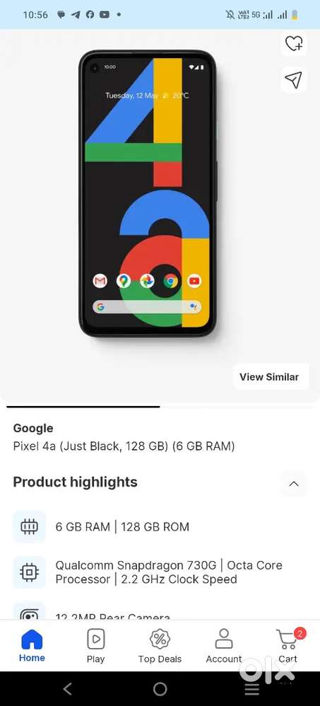PIXEL 4A/6 GB RAM/128 GB INTERNAL/EXCELLENT CONDITION