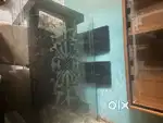 Glass on top and wood Dining table with 4 chairs