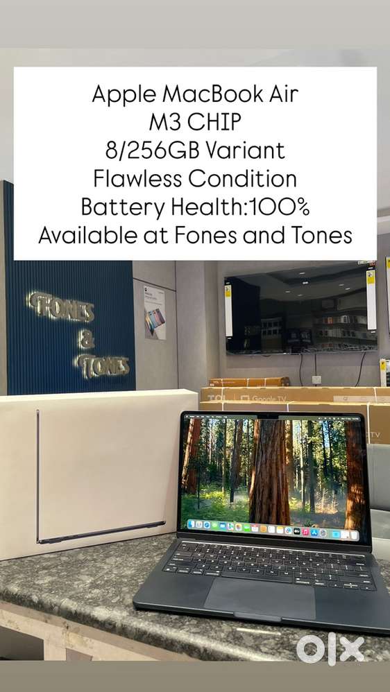 Apple Macbook Air M3 8/256GB Neat Unit Battery:100 and Cycle count 28