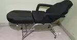 BNB Stainless Steel 3 Fold Hydraulic Bed For Beauty Parlour, Black