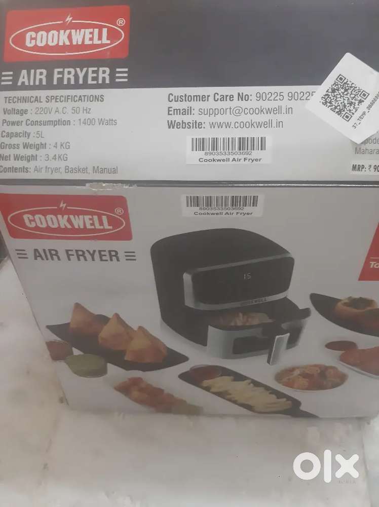 cookwell brand 5liter airfryer  boxpack