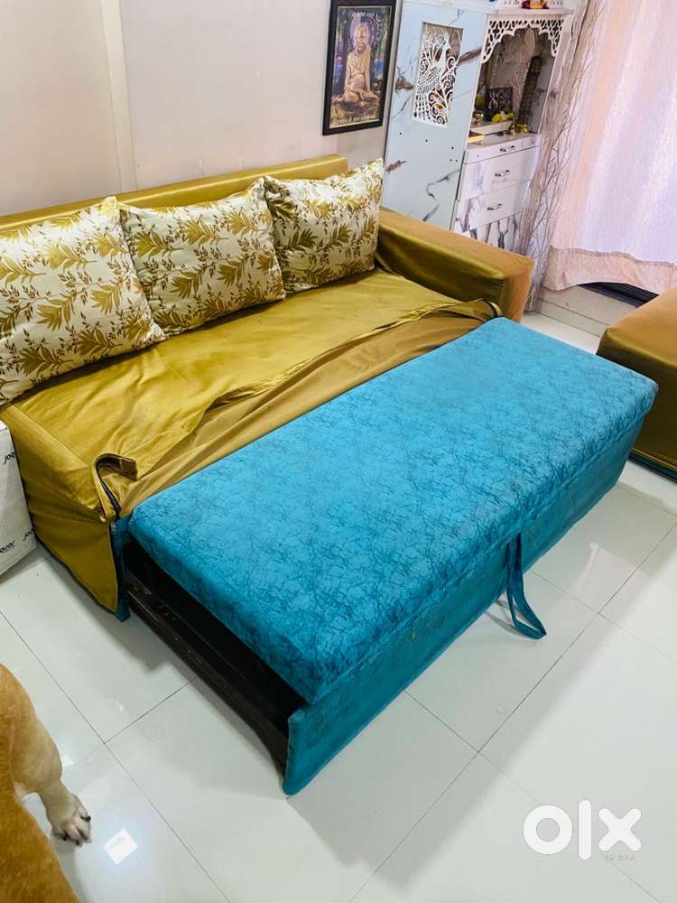 Only Bed side Sofa of L shape sofa cum bed, 3 cusions & Sofa cover