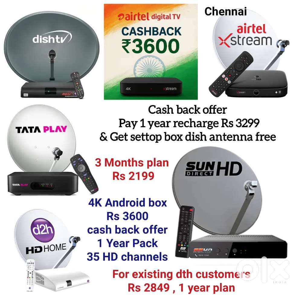 AIRTEL DTH ! TATÀ ! SUNDIRECT ! PLÀY ! DISHTV ! VIDEOCON D2H ! LED TV