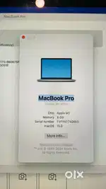 MacBook Pro Apple M1 touch panel